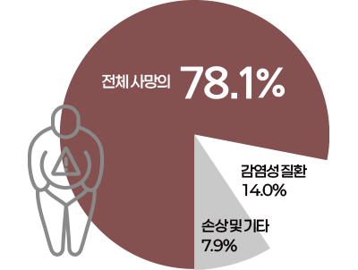 만성질환으로 인한 사망 그래프